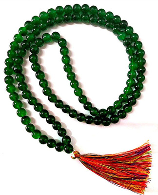SHREENATHJI Green Agate Hakik Akik Mala Panna Emerald Sapphire Crystal Chain