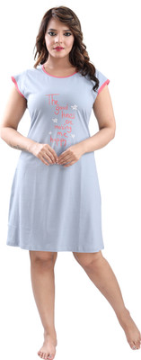 lovenote Women Nightshirts(Light Blue)