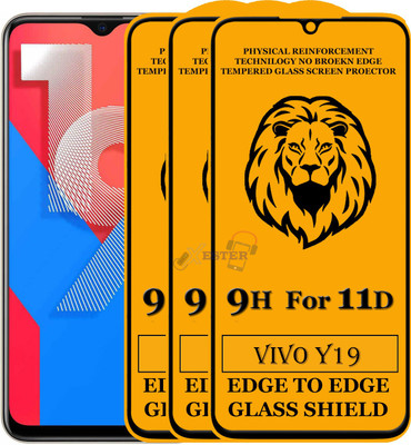 Xester Edge To Edge Tempered Glass for Vivo Y19(Pack of 3)