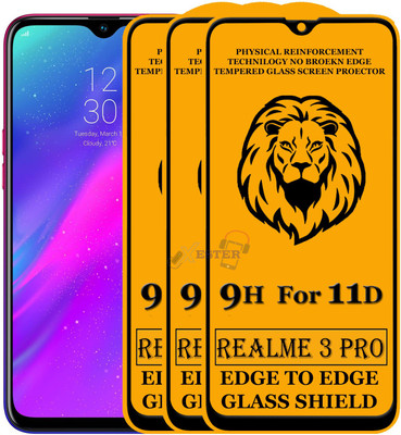 Xester Edge To Edge Tempered Glass for Realme 3 Pro(Pack of 3)