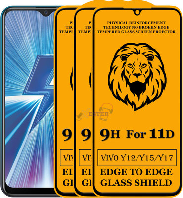 Xester Edge To Edge Tempered Glass for Vivo Y17(Pack of 3)