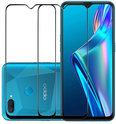 KARTRAY Edge To Edge Tempered Glass for Oppo A12(Pack of 2)