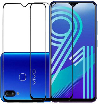 KARTRAY Edge To Edge Tempered Glass for Vivo Y91(Pack of 2)