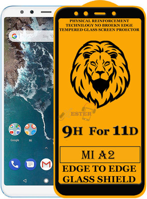 Xester Edge To Edge Tempered Glass for Mi A2(Pack of 1)