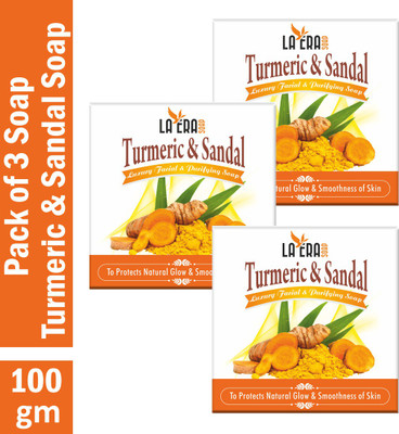 La Era Turmeric & Sandal Laxury Facial & Purifying Soap ( 3 x 100 gm)(3 x 100 g)