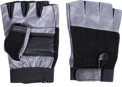 Vista LEATHER GREY Gym & Fitness Gloves(Grey, Black)