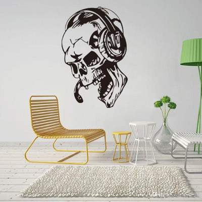 marvellous 60 cm m_skletonmusic Self Adhesive Sticker(Pack of 1)
