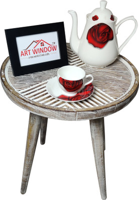 Art Window Line White Coffee Table Living & Bedroom Stool(White)