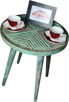 Art Window Line Green Coffee Table Living & Bedroom Stool(Green)