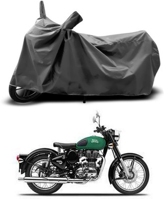 SEBONGO Two Wheeler Cover for Royal Enfield(Classic 350, Grey)