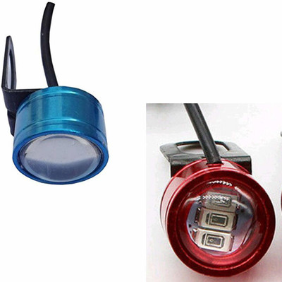 X-speed LED Eagle Eye Lamp DRL Strobe Light with Flasher Handle Light Red and Blue Universal for Motorcycle License Plate Light Motorbike LED (12 V, 4 W)(Universal For Bike, Pack of 2)