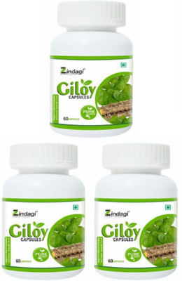 Zindagi Giloy Extract Capsules - For Immunity Booster - 60cap(3 x 60 No)