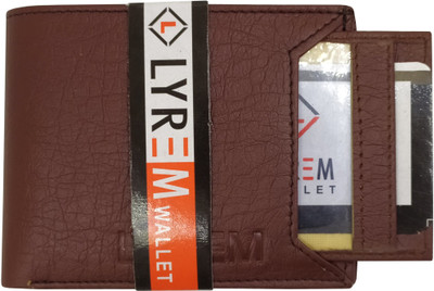 LYREM Men Casual Brown Artificial Leather Wallet(6 Card Slots)
