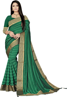 BHAKTI BHUSHAN CREATION Embroidered Bollywood Silk Blend Saree(Dark Green)