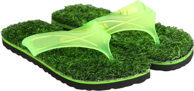 qooqle Men Slippers(Green, Black , 9)