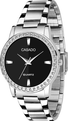 Casado Elite Dual Tone Black Dial With Exclusive Diamond Studded Stainless Steel Case for Uptown Girl's Elite Dual Tone Black Dial With Exclusive Diamond Studded Stainless Steel Case for Uptown Girl's Analog Watch  - For Women