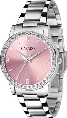 CASADO Classy Pink Dial With Premium Diamond Studded Stainless Steel Case for Uptown Girl's Classy Pink Dial With Premium Diamond Studded Stainless Steel Case for Uptown Girl's Analog Watch  - For Girls