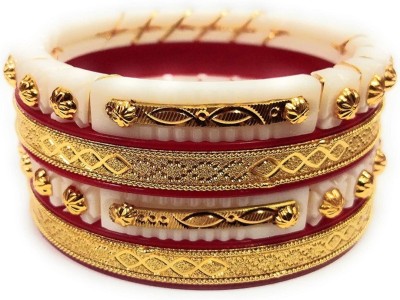I b collection Plastic Copper, Gold-plated Bangle Set(Pack of 4)