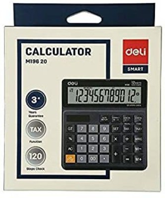 Deli WM19620 Smart Series Desktop Basic Calculator with Tax & GT Keys 12 Digit, 120 Step Check, Black Basic  Calculator(14 Digit)