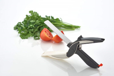 JALOPY Steel 2 in 1 SMART CLEVER CUTTER & CHOPPER Vegetable & Fruit Slicer, cissors-like design, Kitchen Knife Chopper Vegetable & Fruit Chopper(1)