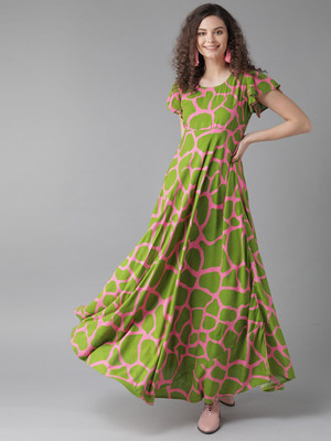 Aks women's on sale maxi green dress