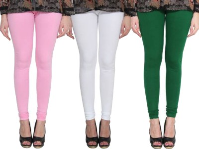 Clarita Churidar  Western Wear Legging(Pink, White, Dark Green, Solid)