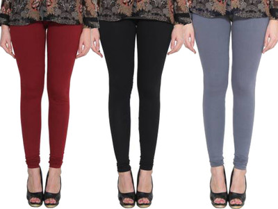 Clarita Churidar  Western Wear Legging(Maroon, Black, Grey, Solid)