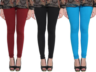 Clarita Churidar  Western Wear Legging(Maroon, Black, Light Blue, Solid)