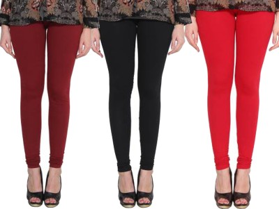 Clarita Churidar  Western Wear Legging(Maroon, Black, Red, Solid)