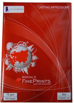 BINDALS FINE PRINTS UNRULED A4 75 gsm Drawing Paper(Set of 500, White)