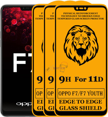 Xester Edge To Edge Tempered Glass for Oppo F7 Youth(Pack of 3)