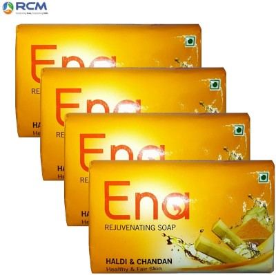 RCM Ena REJUVENATING BATH SOAP - Haldi & Chandan (Healty & Fair Skin) 100g X 4(4 x 100 g)