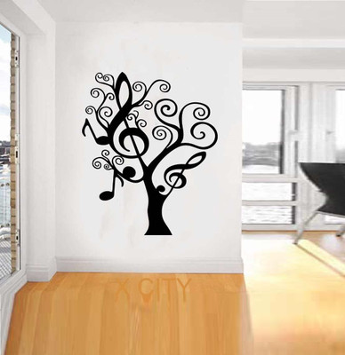 marvellous 60 cm m_musictreesong Self Adhesive Sticker(Pack of 1)