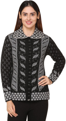 PIPASA Woven Collared Neck Formal Women Black Sweater