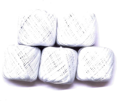KHUSHA CREATIONS WHITE Thread(9 m Pack of5)