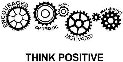 Wollzo 100 cm Think Positive Removable Sticker(Pack of 1)
