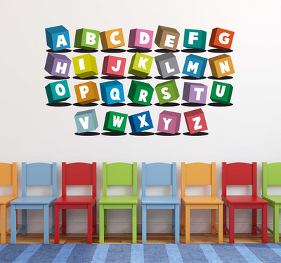 Wollzo 90 cm Alphabets Removable Sticker(Pack of 1)