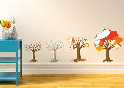 WALLDECORS 91.44 cm STAGES OF TREE STICKER Self Adhesive Sticker(Pack of 1)