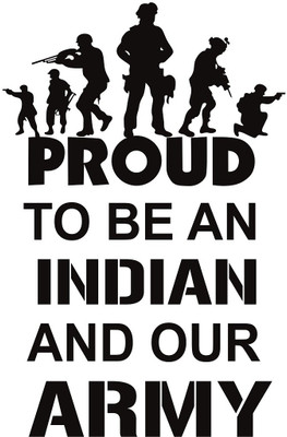 Wollfill 57 cm India Army Force Wallsticker Self Adhesive Sticker(Pack of 1)