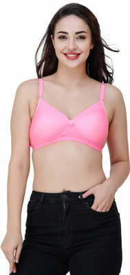 COLLEGE GIRL Women T-Shirt Heavily Padded Bra(Pink)