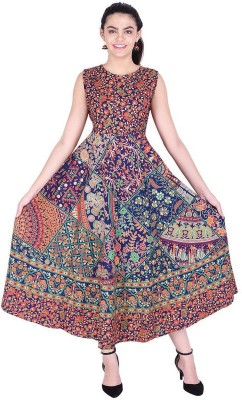 SHT Women Printed Anarkali Kurta(Multicolor)