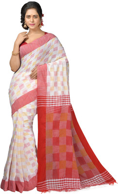 Mystory Woven Handloom Cotton Blend Saree(Multicolor)