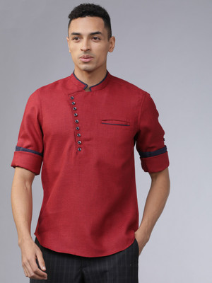 HIGHLANDER Men Solid Casual Red Shirt