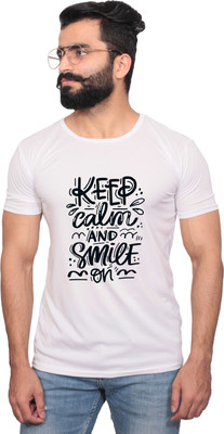 NITYANAND CREATIONS Graphic Print Men Round Neck White T-Shirt