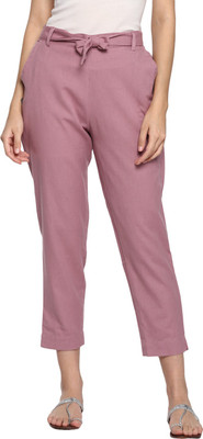 Aawari Regular Fit Women Pink Trousers