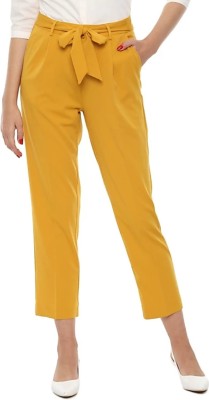 MISS LOCAL Slim Fit Women Yellow Trousers