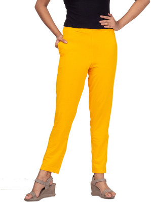 IMAGO Regular Fit Women Yellow Trousers
