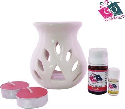 GIFDECO MUSK 10 ML, LEMON GRASS 3ML Diffuser, Diffuser Set, Aroma Oil CB-8LW-35(5 x 1 Units)