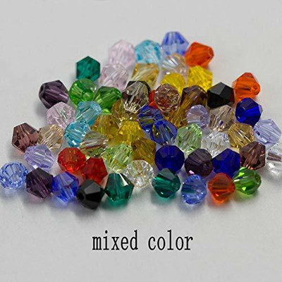 Crafto Crystal Glass Beads for Craft and Jewellery Making(MultiColor, 120 Pieces)Size:-4MM
