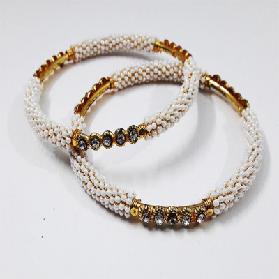 rayie collection Mother of Pearl Gold-plated Ring Bangle(Pack of 2)